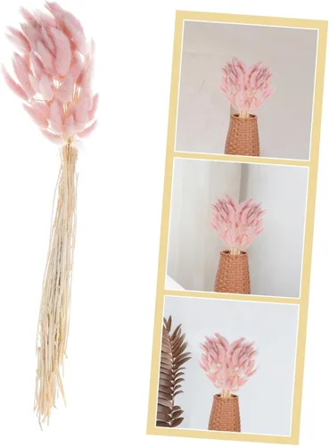 Vista 7 de Colas de conejo, flores secas, cola de conejo, ramo de flores secas, 60 piezas naturales para boda, cola de conejo, hierba para decoración