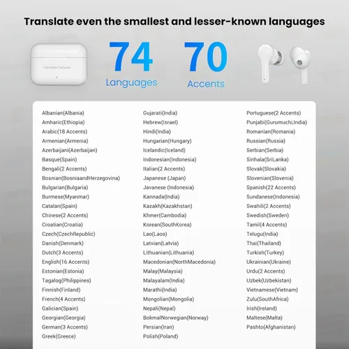 Vista 8 de ANFIER M3 Traductor Auriculares Negro + M6 Traductor Auriculares Blanco