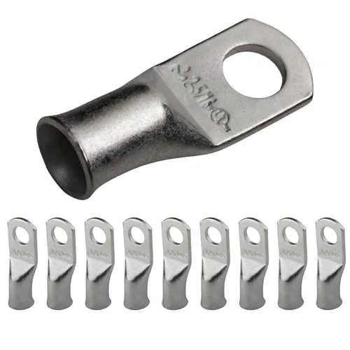 Vista 156 de SELTERM 5 piezas terminales de cable de cobre estañado 1/0 AWG perno de 1/2", extremos de cable de batería, terminales de anillo, conectores