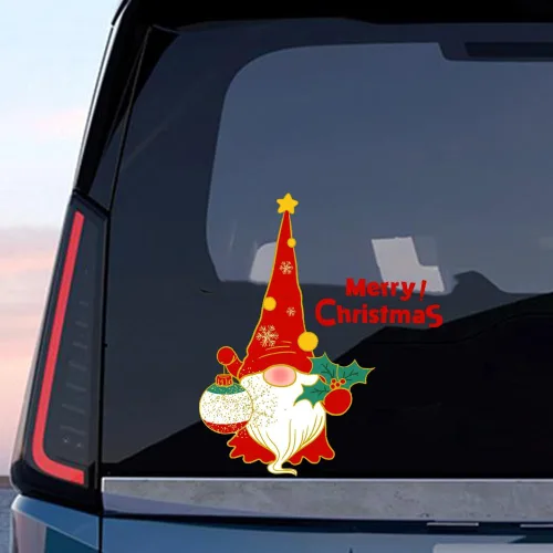 Vista 70 de Pegatina Navideña de Papá Noel Asomado, Lindas Pegatinas de Venado y Muñeco de Nieve para Ventana, Adhesivos para Parachoques de Coche, Adornos
