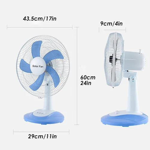 Vista 2 de Ventilador de escritorio recargable solar de 16 pulgadas, ventilador