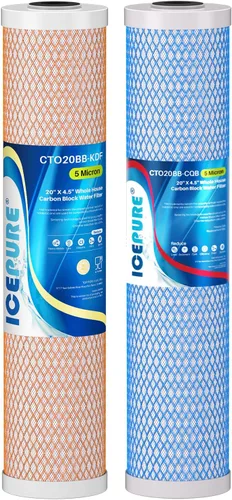Vista 12 de ICEPURE 1 Micrón 50.8 cm x 11.4 cm Cartucho de filtro de agua de carbón activado de cáscara de coco CTO para toda la casa, reemplazo para FC25B