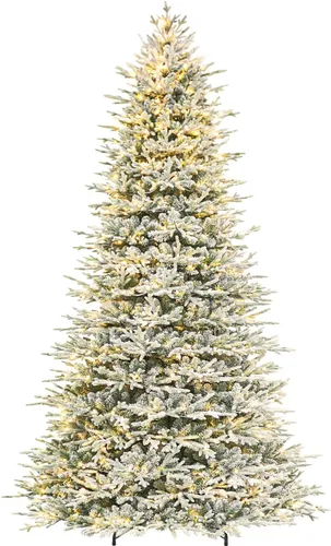 Vista 9 de 7.5FT Prelit Premium Flocked Christmas Tree, 3325 Realistic Tips Árbol flocado prémium