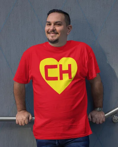 Vista 4 de ShirtBANC Chespirito Chapulin Colorado Camisa Hombre - CH Heart Tee Chavo del Ocho