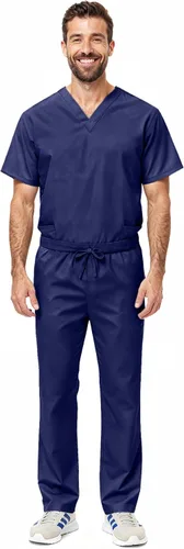 Vista 4 de Natural Uniforms - Juego de uniforme médico unisex, conjunto de camisa y pantalón (juego estándar de uniforme de trabajo)