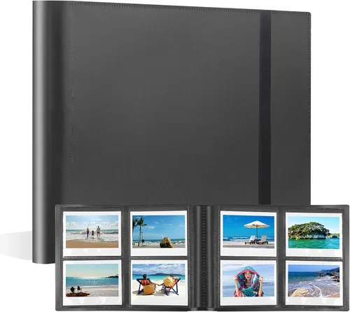 Vista 10 de Álbum de fotos para cámara Fujifilm Instax Wide 300, cubierta de lino, álbum de 120 bolsillos con espacio para escribir para cámara instantánea