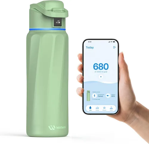 Vista 10 de BOOST - Botella de agua inteligente que te recuerda que debes beber, botella aislada al vacío de acero inoxidable sin BPA de 24 onzas, botella