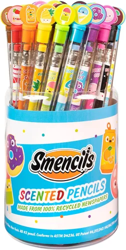 Vista 12 de Happy Birthday Smencils Cylinder - Lápices perfumados gourmet patentados HB #2, 50 unidades, regalos para niños