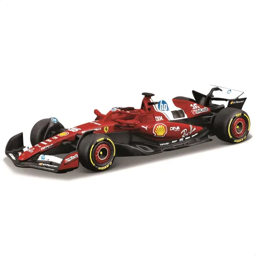 Vista 2 de Bburago 1:64 Scale Race Formula Ferrari SF-25 (2025) Vehículo fundido a presión, Leclerc #16