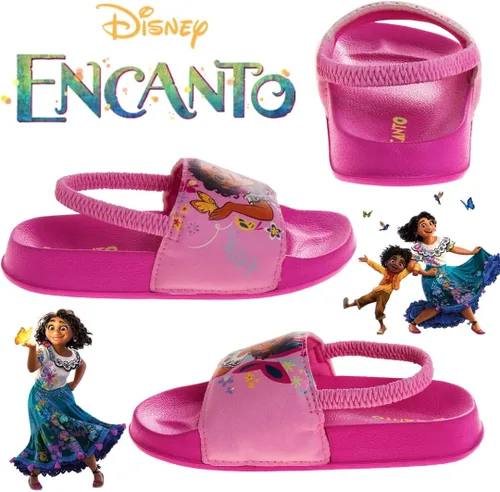 Vista 5 de Disney Minnie Mouse, Encanto, Mickey, Lightning McQueen, Frozen Elsa Anna Girl - Sandalias de verano para niños con correa trasera para playa