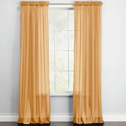 Vista 19 de BrylaneHome BH Studio - Paneles de gasa transparente con bolsillo para barra, juego de 2 a 120 pulgadas de ancho y 63 pulgadas de largo, hojas