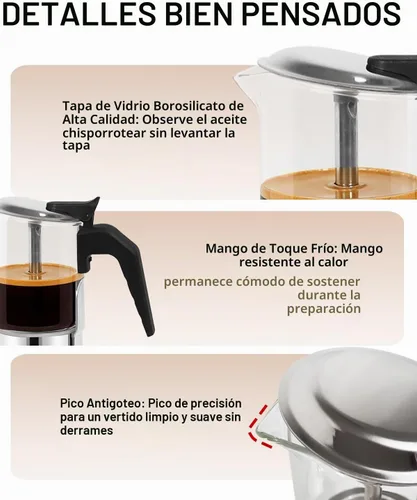 Vista 7 de Cafetera espresso para estufa, 4 tazas, 6.7 onzas, olla italiana