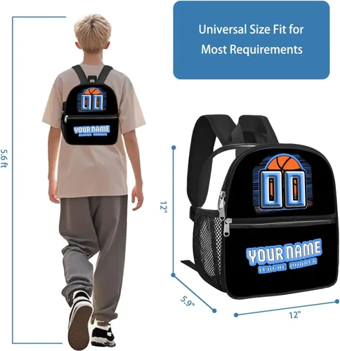 Vista 2 de Mochila transparente personalizada para niños y niños, 12 x 6 x 12 pulgadas, aprobada por el estadio, pequeña bolsa transparente de baloncesto, apta