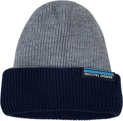 Vista 6 de CLAPE Gorro holgado unisex con puños, gorro de punto de calavera lisa para hombres y mujeres, de doble capa para invierno, gorro térmico de invierno