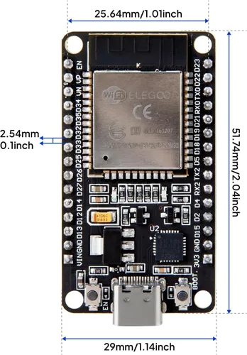 Vista 5 de ELEGOO 3PCS ESP-32 Dev Boards, ESP-WROOM-32, USB-C, WiFi Bluetooth 4.2