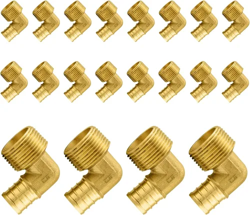 Vista 12 de Paquete de 5 accesorios PEX, adaptador de codo NPT roscado macho de 1/2" PEX x 1/2", ASTM F1807