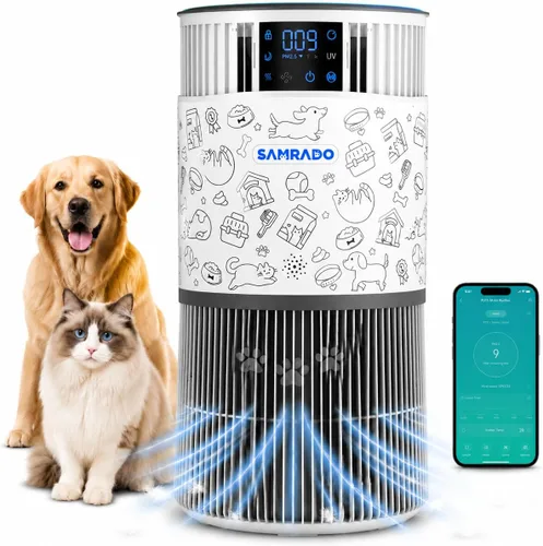 Vista 10 de Purificador de aire para el cabello de mascotas para el hogar Blanco estándar