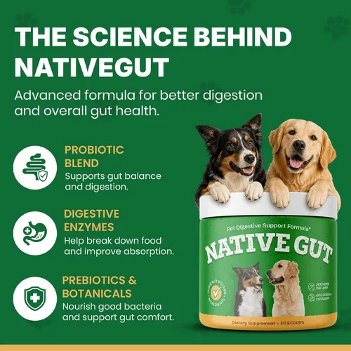 Vista 7 de Suplemento probiótico natural para mascotas, apoya la salud digestiva y el microbioma intestinal, 8 cepas probióticas, forma de polvo, 30 cucharadas