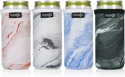 Vista 2 de CM Fundas delgadas de neopreno suave de 8.4 onzas líquidas para latas de bebidas energéticas y latas de cerveza (8.4 onzas)