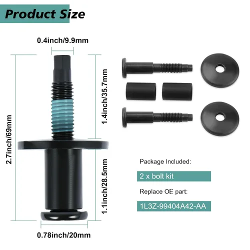 Vista 4 de BASIKER Juego de tornillos de bloqueo para puerta trasera para 1L3Z-99404A42-AA, Ford F150 F250 F350 F450 F550 Super Duty Explorer Sport Trac