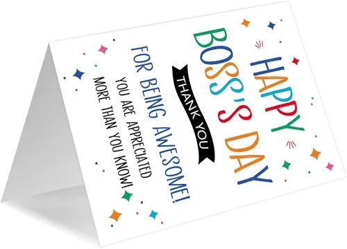 Vista 6 de Tarjeta del día del jefe, regalos del día del jefe para mujeres y hombres, tarjeta de regalo feliz del día del jefe para jefe de empleados
