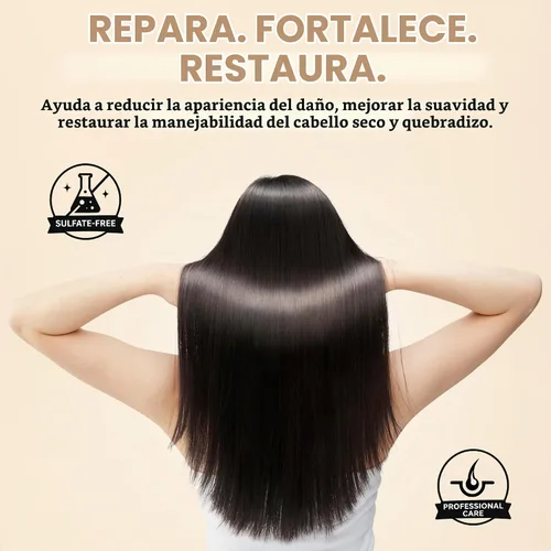 Vista 6 de OVERCARE Mascarilla capilar de queratina de almendras para cabello seco dañado, tratamiento reparador de acondicionamiento profundo para cabello