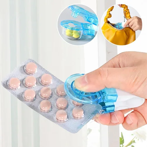 Vista 2 de Atlodas Removedor de pastillas portátil, organizador diario de píldoras, píldoras para tabletas, herramienta de asistencia para personas mayores
