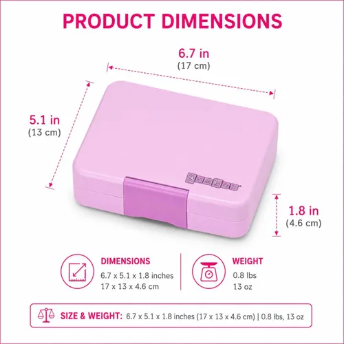 Vista 3 de Yumbox Leakproof Snack Box - Ami Purple (Swan Tray) BPA-Free, 3-Compartment Snack Container, Lightweight, Compact, Easy-open Latch