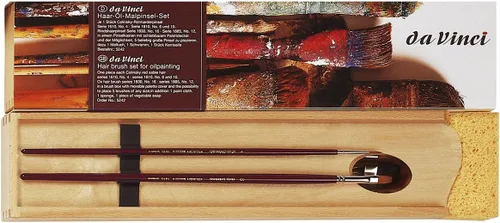 Vista 6 de da Vinci Watercolor Series 5240 Deluxe - Juego de pinceles de pintura, cabello natural y sintético con caja de almacenamiento de madera y jabón