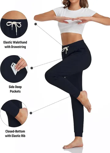 Vista 3 de Inno Pantalones deportivos con forro polar para mujer, de 28, 31, 34, 36 pulgadas, pantalones deportivos cálidos y térmicos