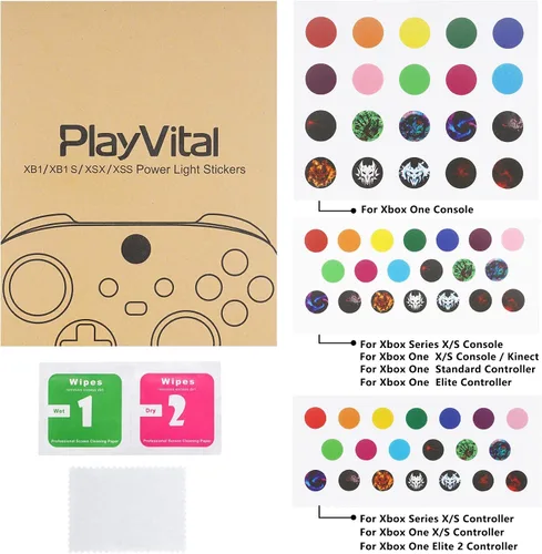 Vista 2 de PlayVital Custom Home Button Power Switch Stickers Skin Cover for Xbox Series X & S, for Xbox One & Xbox One XS Console & Controller, for Xbox One