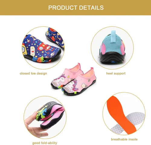 Vista 2 de Zapatos de agua para niños pequeños zapatos de natación de suela suave gruesa para niños deportes al aire libre calcetines acuáticos descalzos