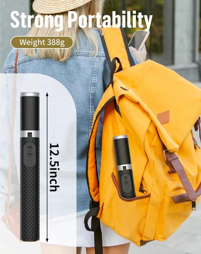 Vista 7 de Trípode para selfie para teléfono: soporte para teléfono para grabación, Bluetooth Selfie Stick para iPhone compatible con Android