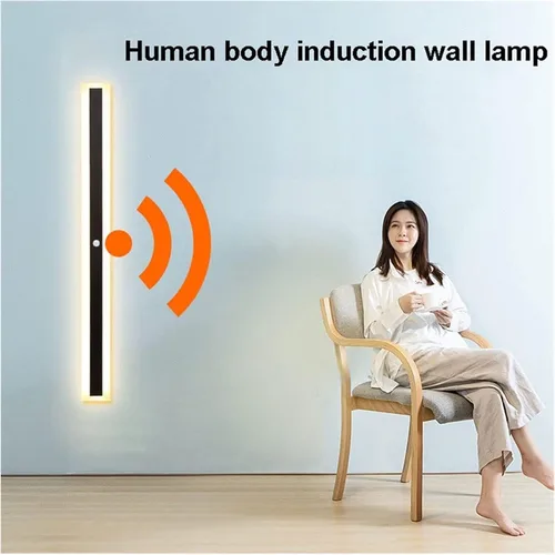 Vista 5 de Lámpara de pared LED con sensor de movimiento, tira de luz de pared lineal, lámpara de pared con sensor de movimiento activado por movimiento