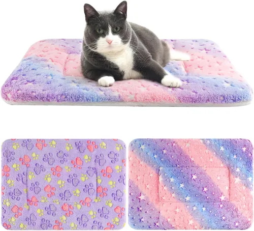 Vista 8 de 2 Pack Cat Blanket for Indoor Cat, Warm Calming Kitten Beds