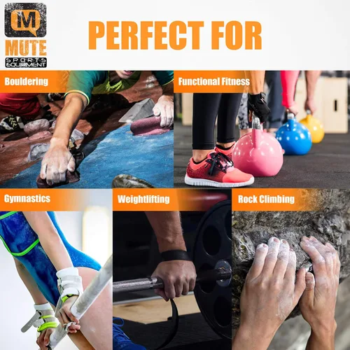 Vista 2 de MUTE Tiza de gimnasio atlético – Aumenta la fuerza de agarre – para bouldering, escalada en roca, gimnasia, fitness funcional, levantamiento