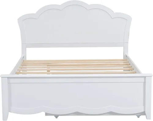 Vista 7 de Harper & Bright Designs Base de cama matrimonial con nido, plataforma de madera con cabecero y estribo para niños, adolescentes y adultos
