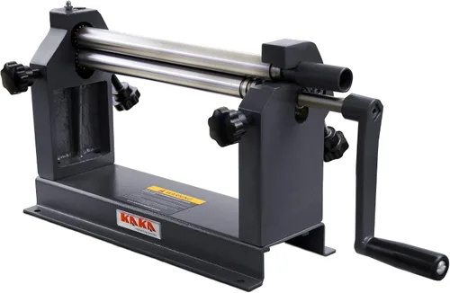 Vista 2 de KAKA INDUSTRIAL Máquina de rollo deslizante, 12 pulgadas de ancho de 22 Ga. (0.03 pulgadas) de capacidad de acero grueso, rodillo de chapa manual
