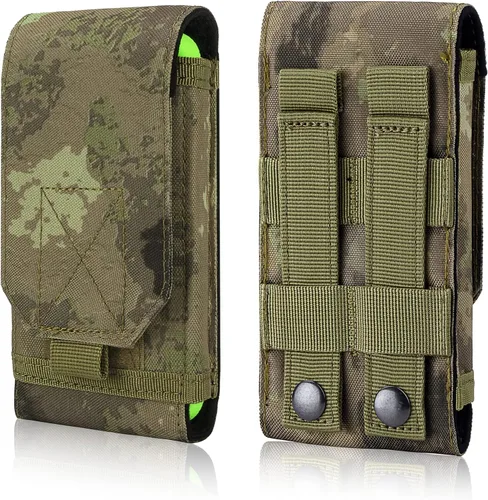 Vista 8 de Funda táctica Molle para teléfono, bolsa universal para cinturón para iPhone 17 Pro Max/17 Pro/17/16 Pro Max/15 Pro Max/14 Pro Max/13/12, Samsung