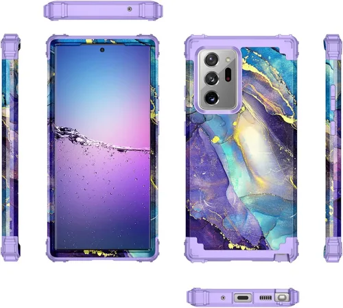 Vista 2 de Rancase Funda compatible con Note 20 Ultra, tres capas de alta resistencia a los golpes, protección de plástico duro + funda protectora de goma