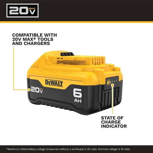 Vista 3 de DeWalt DCB206-2 20V máx 6.0Ah batería de ion de litio, 2
