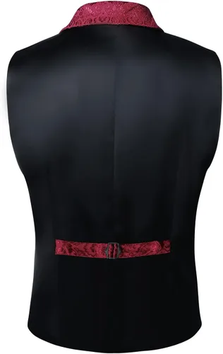 Vista 3 de chmakmt Chaleco victoriano steampunk gótico estampado de cachemir con cuello en V y cuello en V para hombre