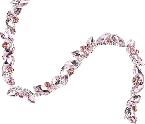 Vista 13 de uxcell Borde de cadena de diamantes de imitación de 1 yarda, aplique de cadena de cristal brillante de 0.394 pulgadas para costura, joyería
