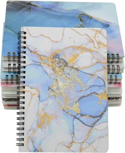 Vista 6 de Yansanido Cuaderno en Espiral, 8 Piezas A5 Diseño Mármol Tapa Dura Gruesa 7mm Rayas para Universidad 80 Hojas -160 Páginas para Estudio y Notas
