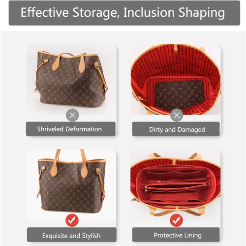 Vista 6 de Lmeison Organizador de bolso, bolsa en bolsa, organizador de tela de fieltro, 5 tamaños para Speedy Neverfull