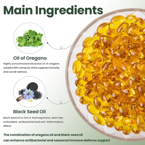 Vista 8 de Oil of Oregano with Black Seed Oil 300 Softgels