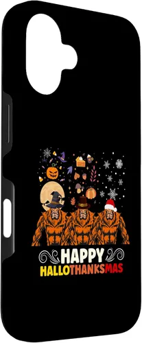 Vista 3 de iPhone 16 Halloween Thanksgiving Christmas Hallothanksmas Bigfoot Case