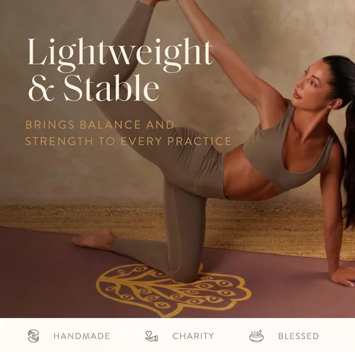 Vista 5 de KARMA AND LUCK Grounded Grace - Toalla de yoga, energía arraigada para fuerza y equilibrio, toalla antideslizante para esterilla de yoga caliente