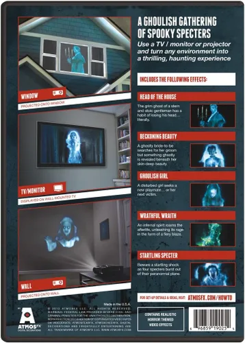 Vista 3 de AtmosFEARfx - DVD de decoración digital de Halloween con puerta holográfica + pantallas de proyección de ventana Reaper Bros®