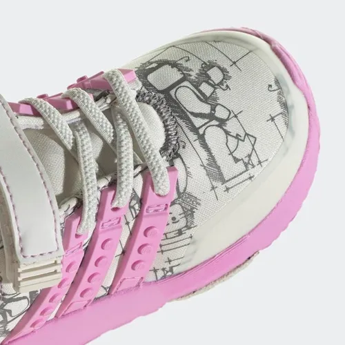 Vista 7 de adidas x Lego Racer TR - Zapatos para niños, color blanco, talla 9.5K, Blanco huesoLila BlissNegro núcleo